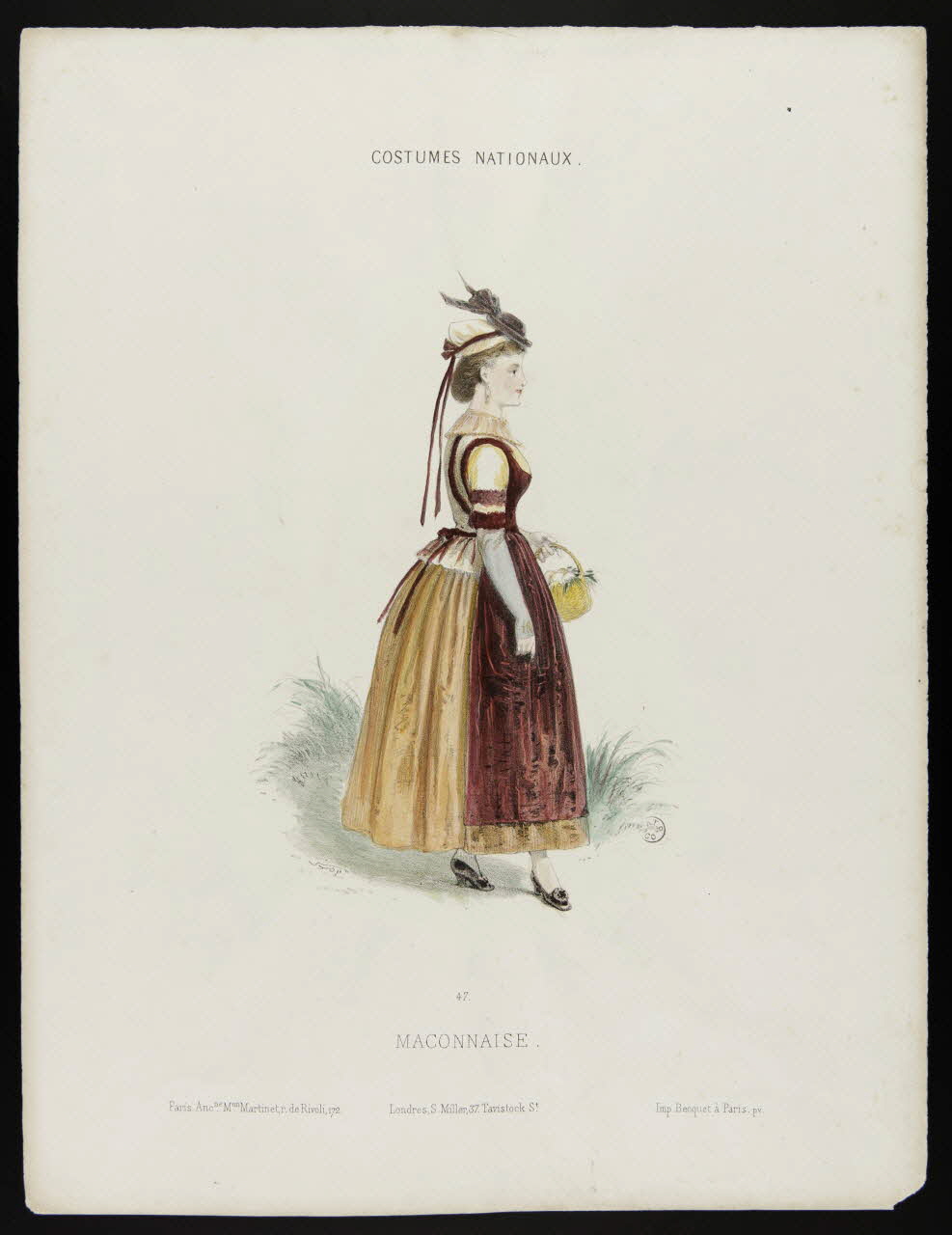 Louis Morel-Retz ; Stop ; Martinet ; Mill estampe COSTUMES NATIONAUX.  MACONNAISE. Londres 1865-1875 1944.2.62 Photo
