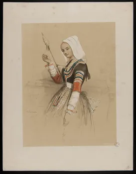 Germain P.S. ; Mlle Formentin Et Cie estampe Bretonne à la quenouille 1845-1855 1944.2.81 Photo