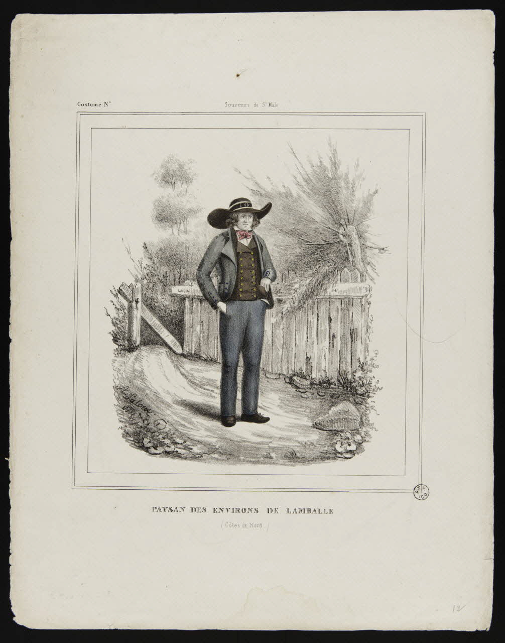 Laloue A. estampe PAYSAN DES ENVIRONS DE LAMBALLE  (Côtes du Nord.) 1847-1857 1944.2.83  Photo