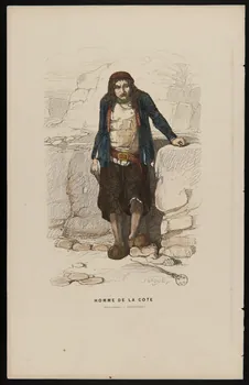 Octave Penguilly l'Haridon ; Coste G. estampe HOMME DE LA COTE  (GUYSSENY. - FINISTERE.) 1850 1944.2.87 Photo