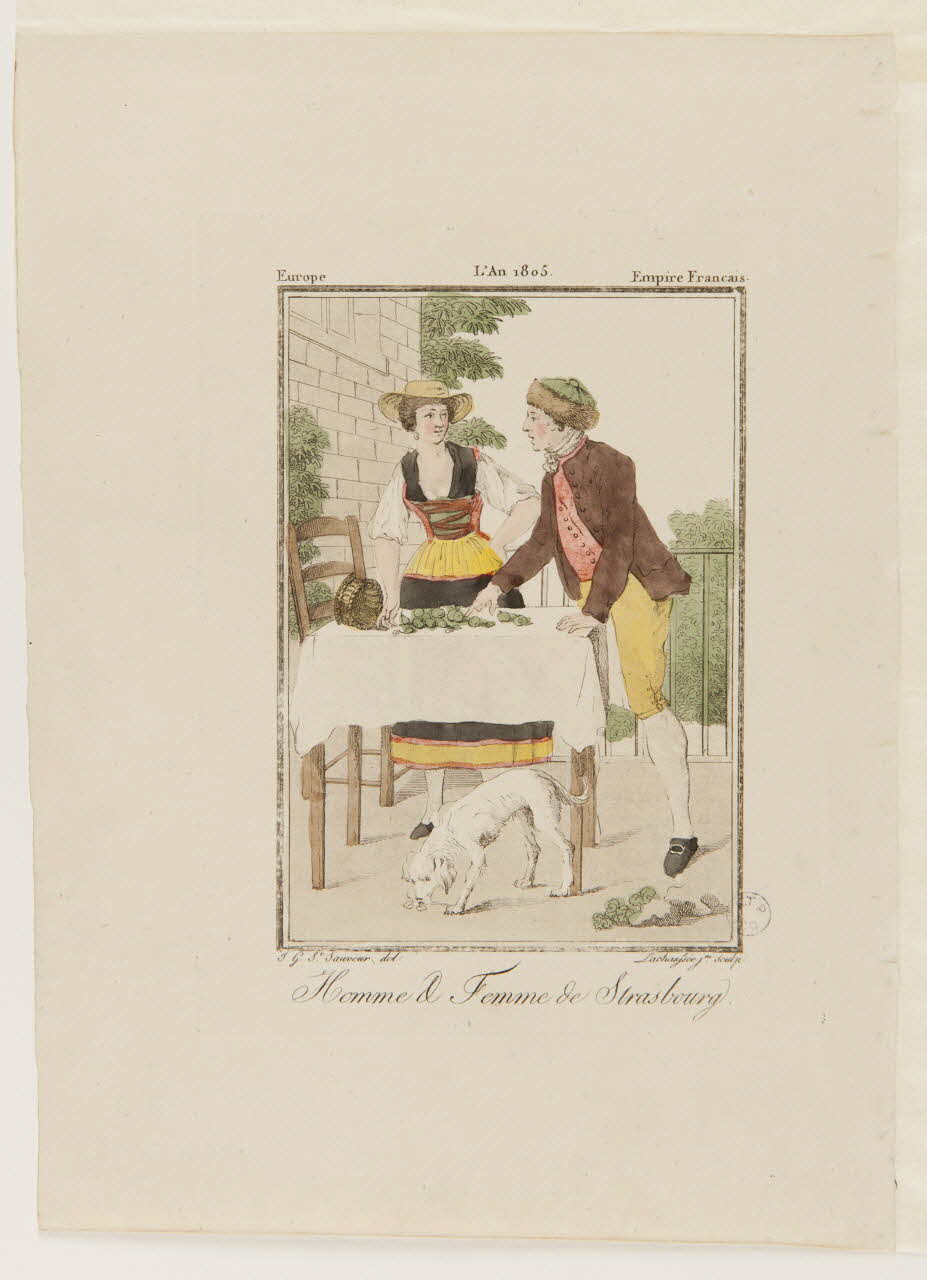 Lachaussée Jeune ; Jacques Grasset de Saint-Sauveur illustration Homme & Femme de Strasbourg. 1805-1815 1944.2.95 Photo
