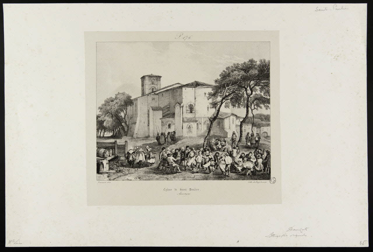 Adrien Dauzats ; Godefroy Engelmann estampe Eglise de Saint-Paulien.  Auvergne Paris 1831 1944.21.1 Photo