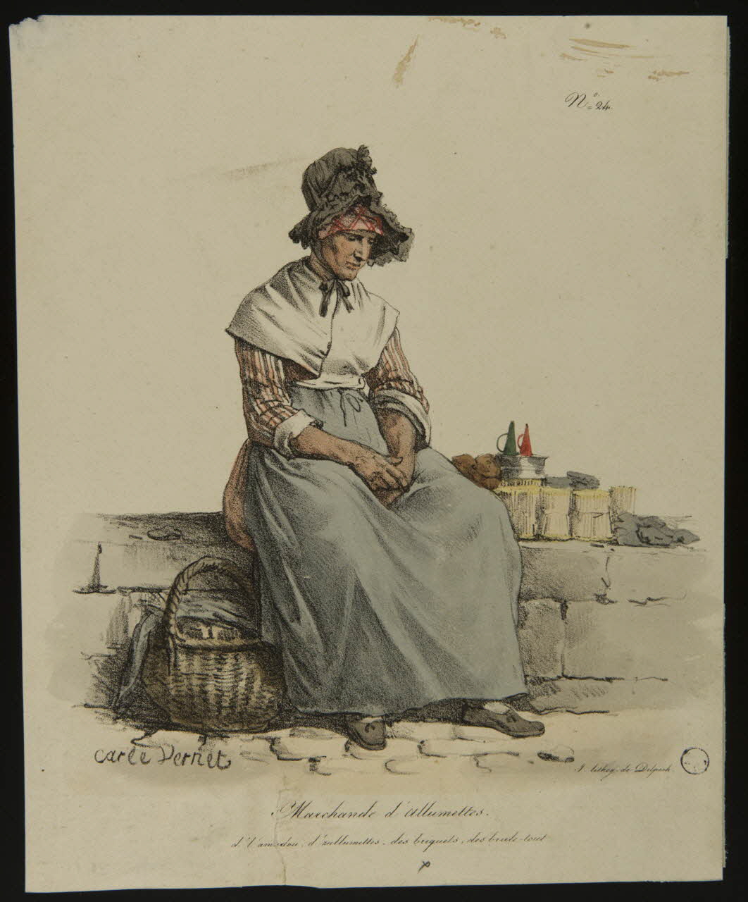 Carle Vernet ; François Delpech estampe Marchande d'allumettes. 1825-1835 1944.21.11 Photo