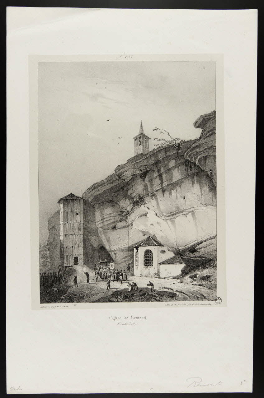Sabatier Léon Jean Baptiste ; Victor Adam ; Godefroy Engelmann estampe EGLISE DE REMONOT, Franche Comté Paris 1825-1835 1944.21.2 Photo