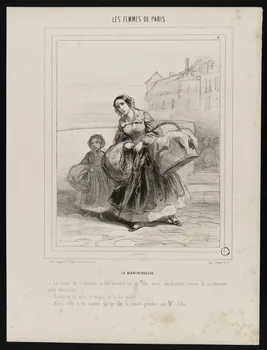 Alfred André Géniole ; Aubert et Cie ; Bauger Et Cie estampe LES FEMMES DE PARIS.  LA BLANCHISSEUSE. Paris 1841 1944.21.5  Photo