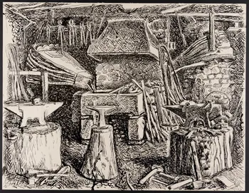 Jean Amblard dessin La forge d'Antoine Valleix 1944 1944.3.11 Photo (c) Mucem