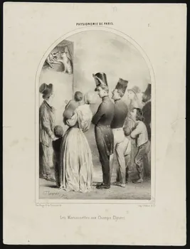 Edouard Traviès ; Aubert et Cie ; Bauger Et Cie estampe Les Marionnettes aux Champs Elysées. Paris 1845-1855 1944.5.1  Photo