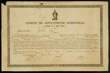 Hérissey A. imagerie ancienne CHARITE DE SAINT-ETIENNE D'EMANVILLE Evreux 1850 1944.8.2 Photo