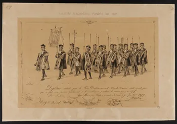 Victor Adam diplôme CHARITE D'AUTHEUIL, FONDEE EN 1618. Paris 1860 1944.8.7 Photo