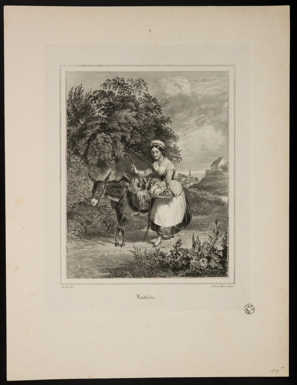 Jantet ; Eugène Jobard estampe Laitière. Dijon 1855-1865 1944.9.6 Photo