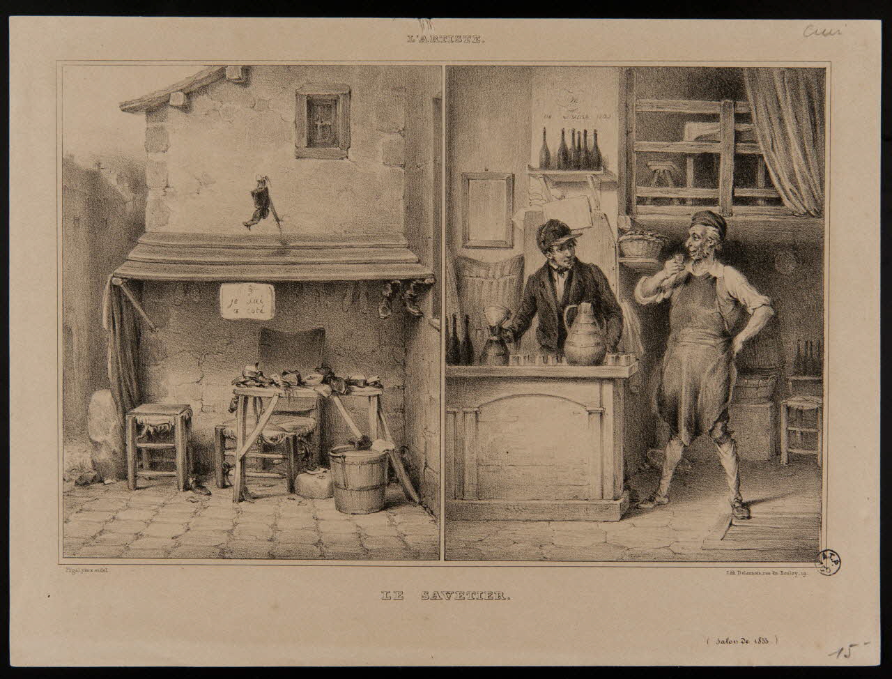 Pigal Edme Jean ; Delaunois estampe LE SAVETIER. 1833 1944.9.7 Photo