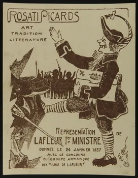 estampe REPRESENTATION  DE  LAFLEUR Ier MINISTRE 1945.1.25 Photo