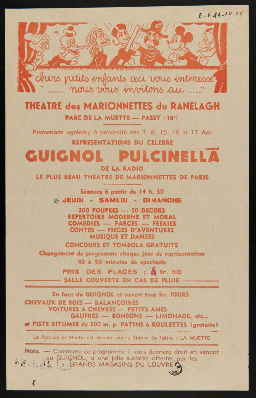 estampe GUIGNOL PULCINELLA 1945.1.34 Photo