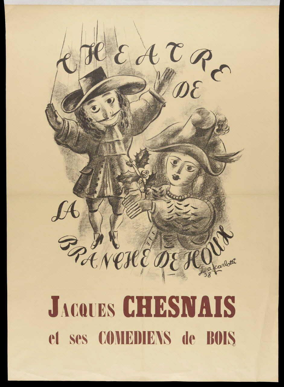 affiche THEATRE  DE  LA  BRANCHE DE HOUX  JACQUES CHESNAIS  et ses  COMEDIENS de BOIS 1945.25.1 Photo