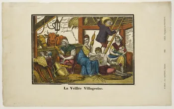 Jean-Baptiste Castiaux ; Simon-François Blocquel imagerie ancienne La Veillée Villageoise. Lille 1809-1837 1945.36.4 Photo