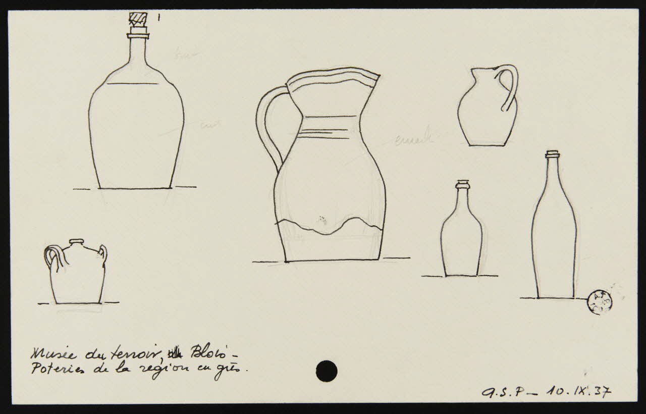 Guy Pison dessin Poteries de la région de Blois Blois 1937 1945.4.1 Photo