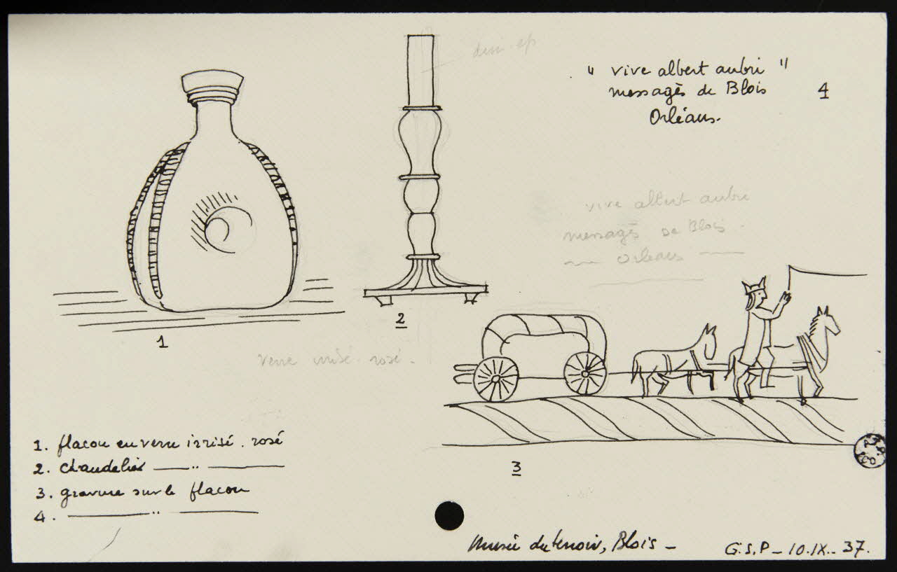 Guy Pison dessin Objets du Musée du Terroir à Blois Blois 1937 1945.4.2 Photo
