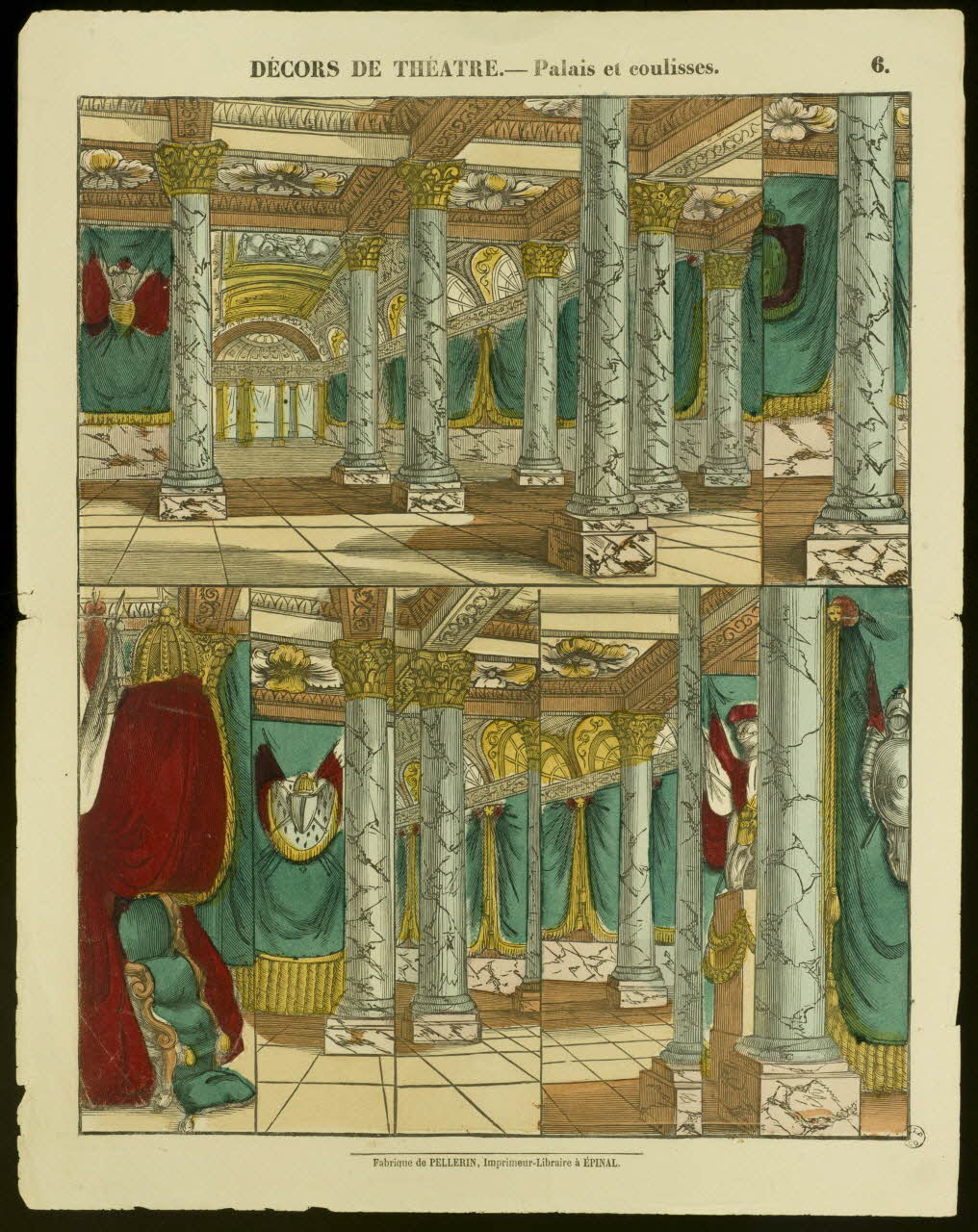 estampe DECORS DE THEATRE. - Palais et coulisses. 1945.9.11 Photo