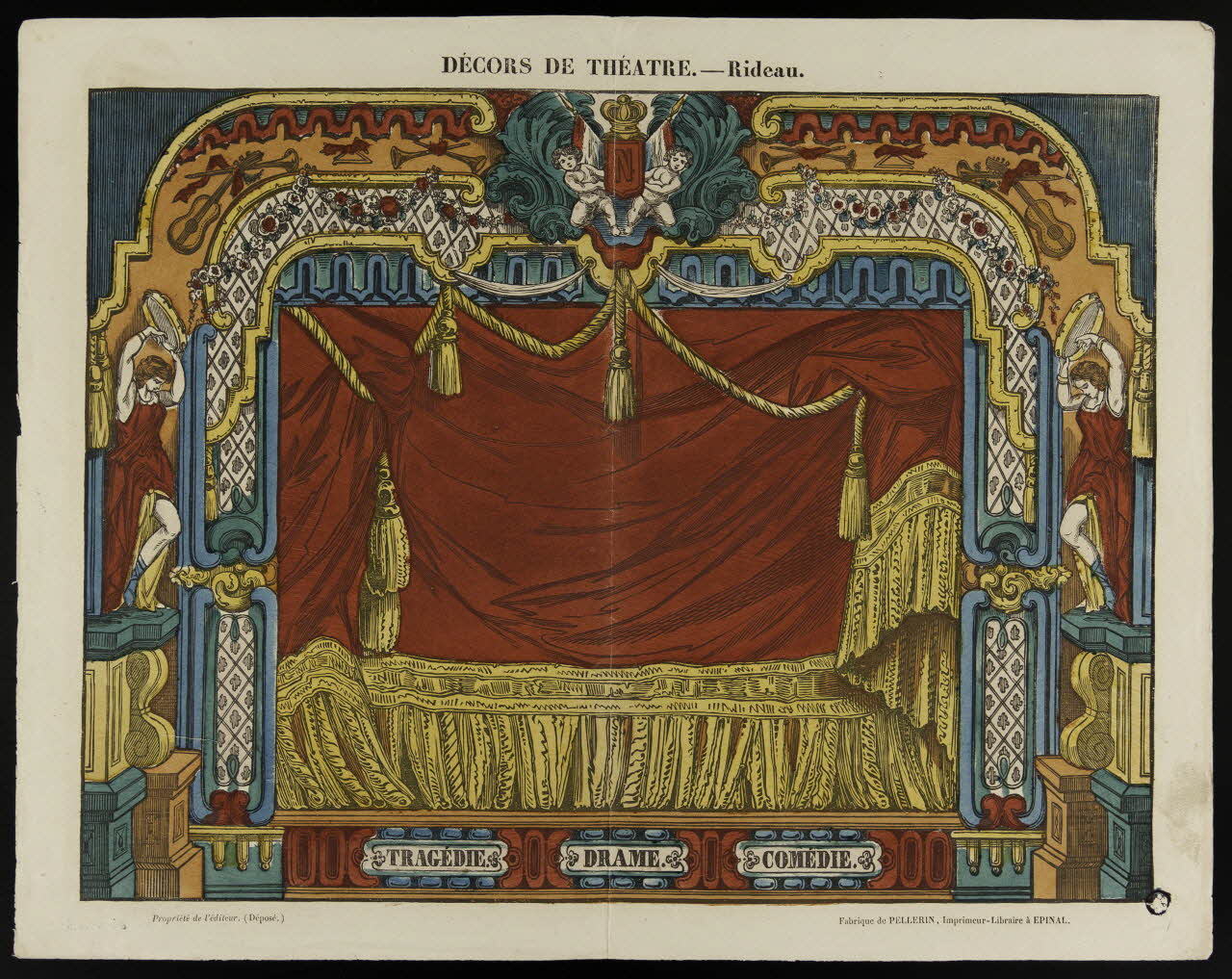 estampe DECORS DE THEATRE. - Rideau. 1945.9.5 Photo