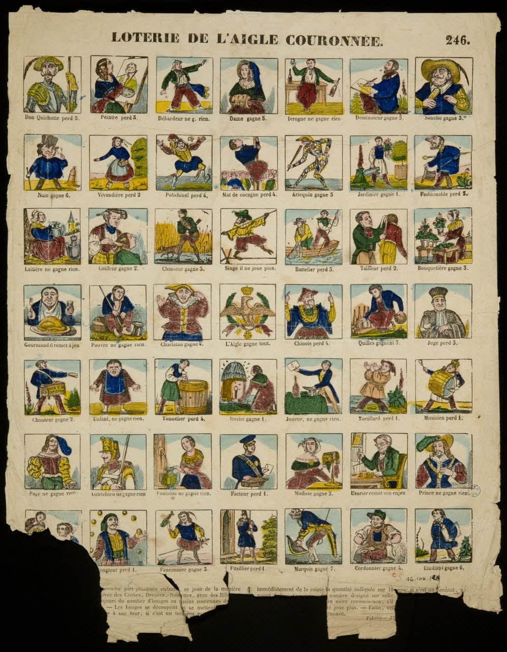estampe LOTERIE DE L'AIGLE COURONNEE. 1946.106.148 Photo