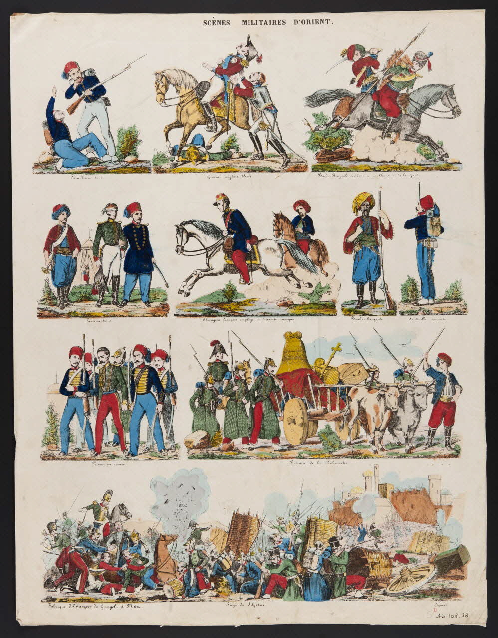 Charles Nicolas Gangel estampe SCENES MILITAIRES D'ORIENT. Metz 1852-1858 1946.106.38 Photo