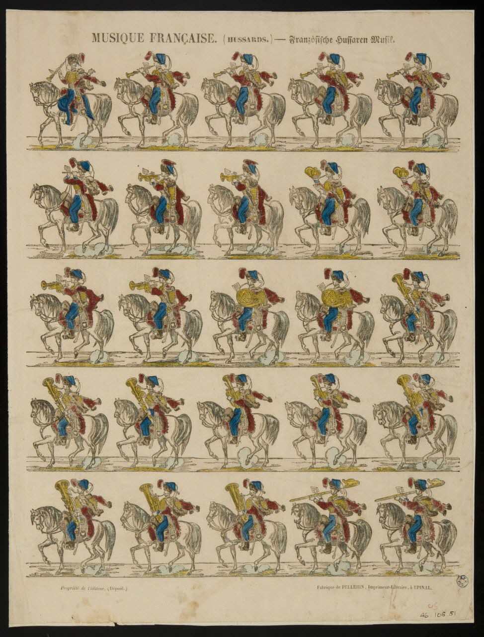 estampe MUSIQUE FRANCAISE. (HUSSARDS.) 1946.106.51 Photo