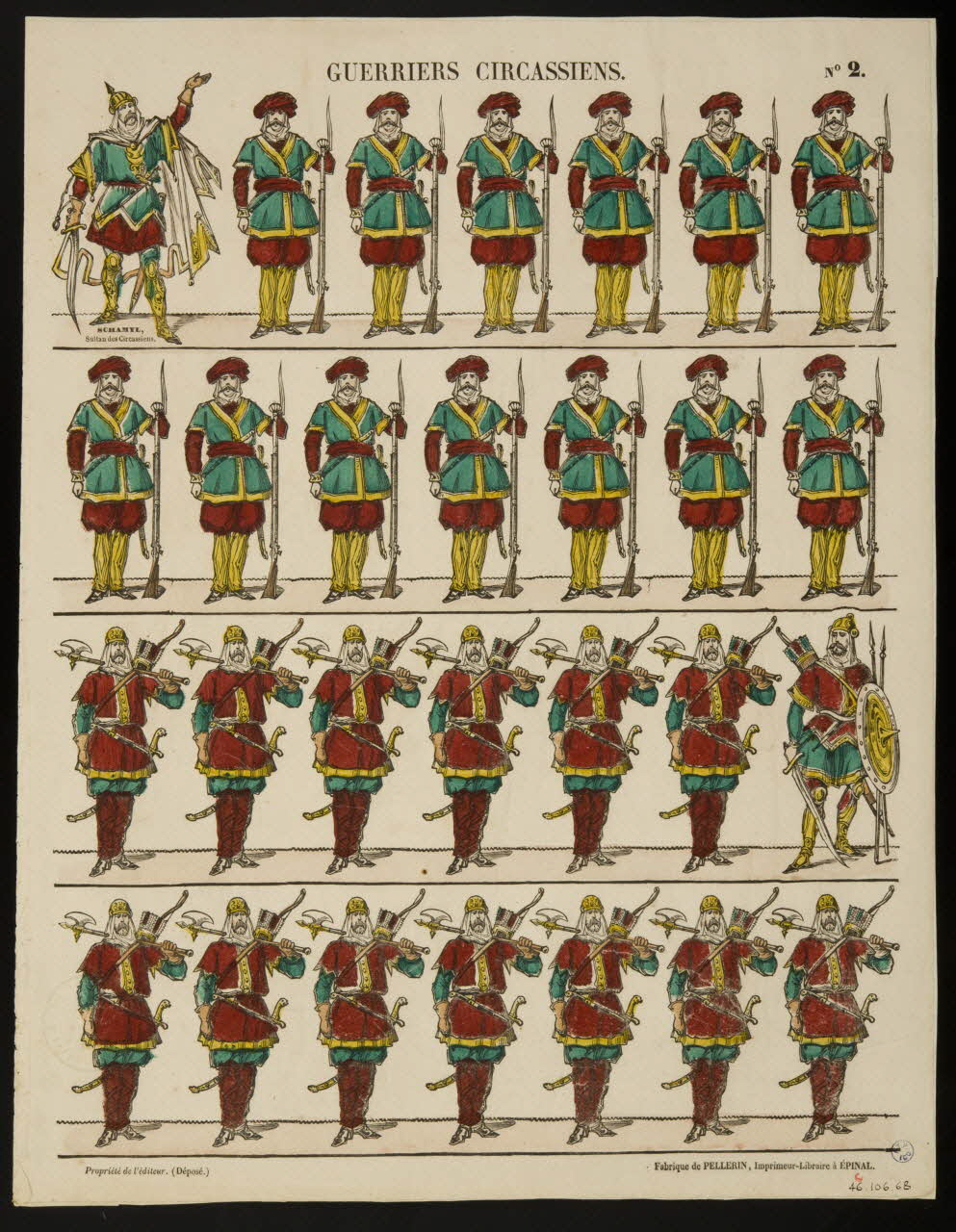 estampe GUERRIERS CIRCASSIENS. 1946.106.68 Photo