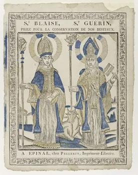 imagerie ancienne ST. BLAISE, ST. GUERIN,  PRIEZ POUR LA CONSERVATION DE NOS BESTIAUX. 1946.122.5 Photo