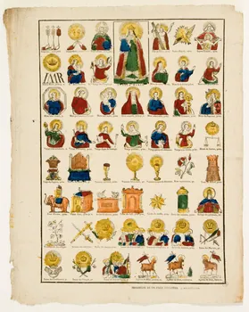 Deckherr Frères; imagerie ancienne Planche religieuse : litanies Montbéliard 1822-1837 1946.15.4 Photo