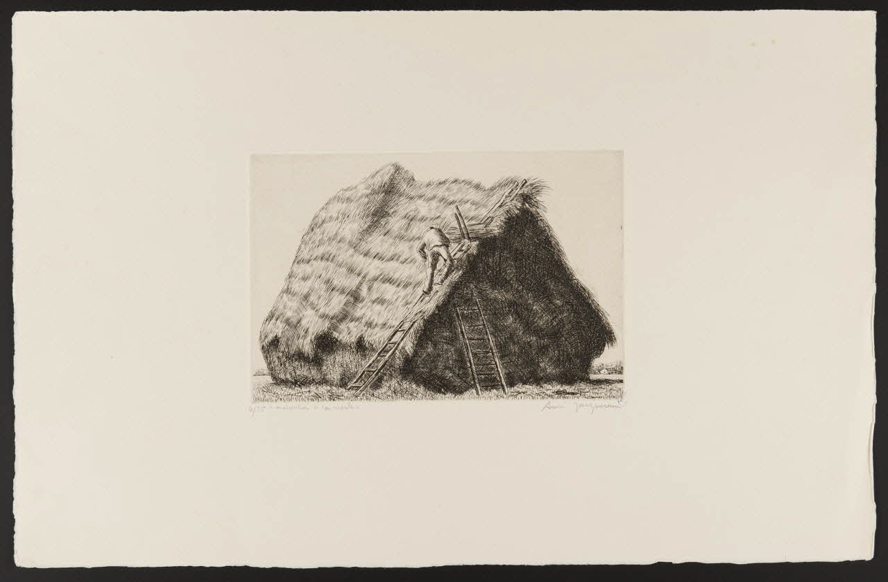 estampe "construction de la meule" 1946.5.36 Photo