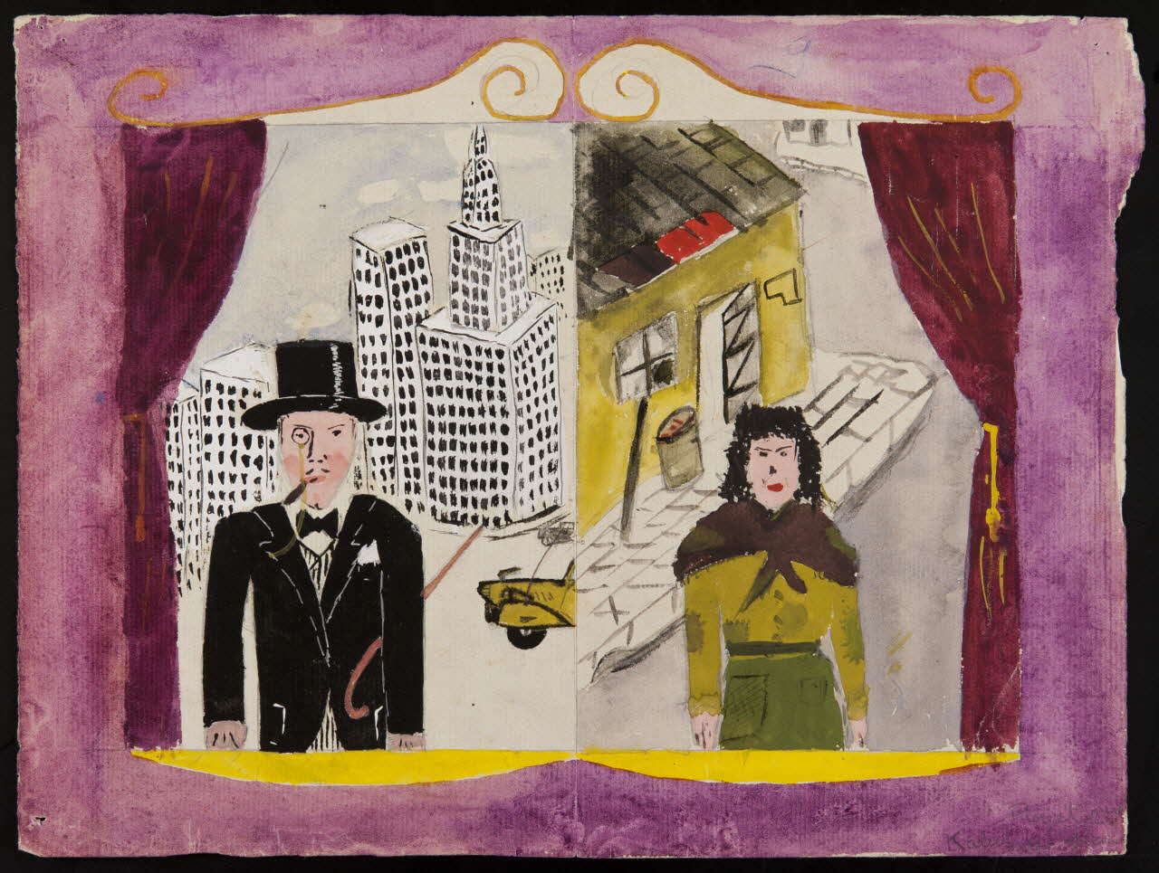 Kaluzny Jean dessin Le riche et le pauvre 1946 1946.71.6 Photo