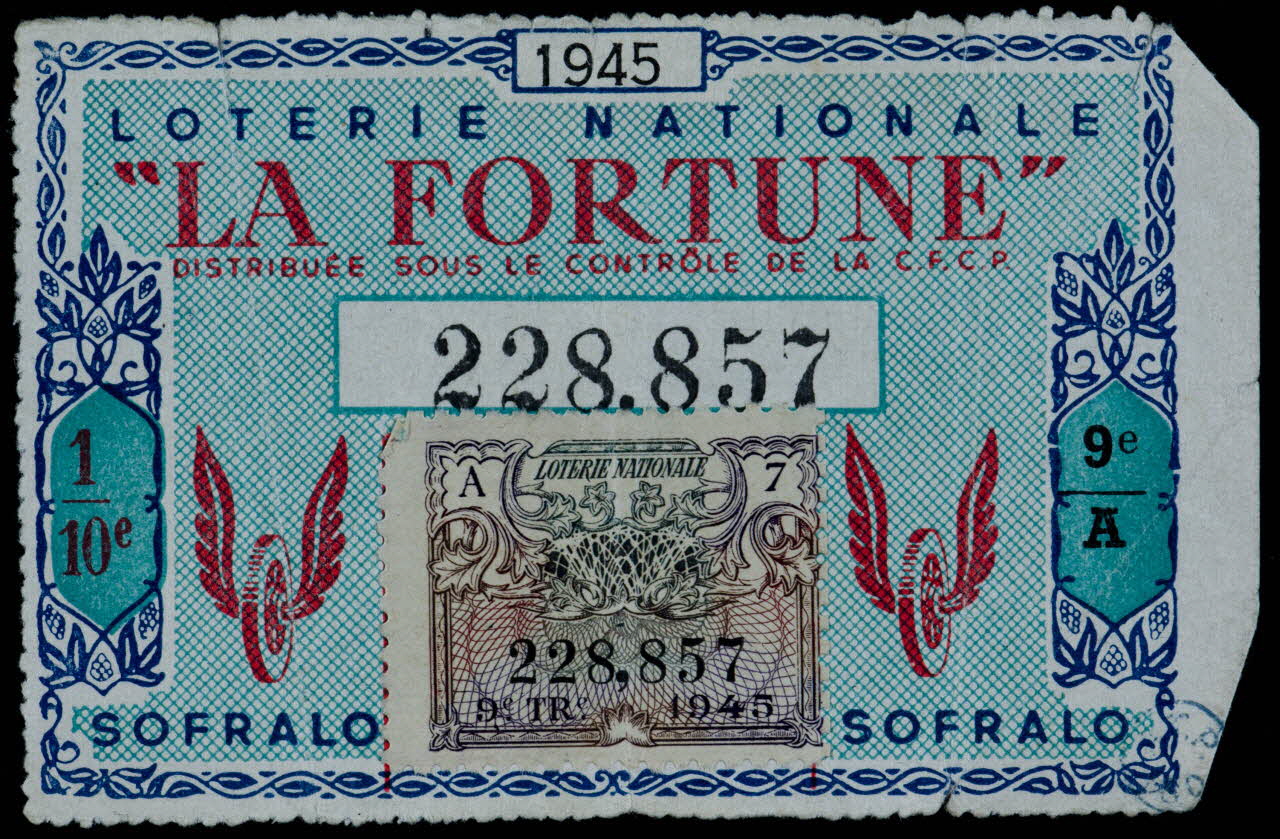 estampe LOTERIE NATIONALE  "LA FORTUNE" 1946.86.1.1 Photo