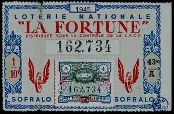 estampe LOTERIE NATIONALE  "LA FORTUNE" 1946.86.1.2  Photo