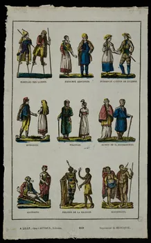 Jean-Baptiste Castiaux ; Simon-François Blocquel imagerie ancienne Planche d'indigènes Lille 1809-1837 1947.10.2 Photo