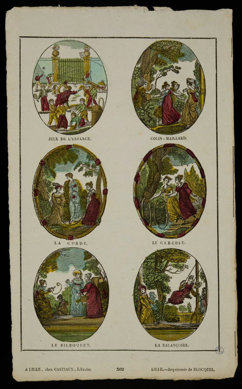 Jean-Baptiste Castiaux ; Simon-François Blocquel imagerie ancienne Planche de jeux Lille 1809-1837 1947.10.3 Photo