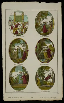 Jean-Baptiste Castiaux ; Simon-François Blocquel imagerie ancienne Planche de jeux Lille 1809-1837 1947.10.3 Photo