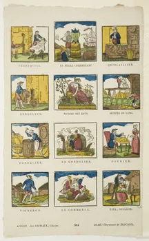 imagerie ancienne Planche de petits métiers et d'allégories 1947.10.5 Photo
