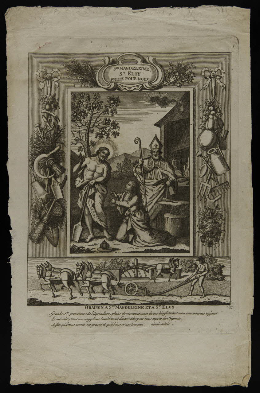 imagerie ancienne STE. MAGDELEINE,  ST. ELOY  PRIEZ POUR NOUS 1947.17.7 Photo