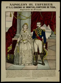 Charles Nicolas Gangel imagerie ancienne NAPOLEON III, EMPEREUR  ET S. E. EUGENIE DE MONTIJO, COMTESSE DE TEBA,  Impératrice des Français. France 1852-1858 1947.22.110 Photo