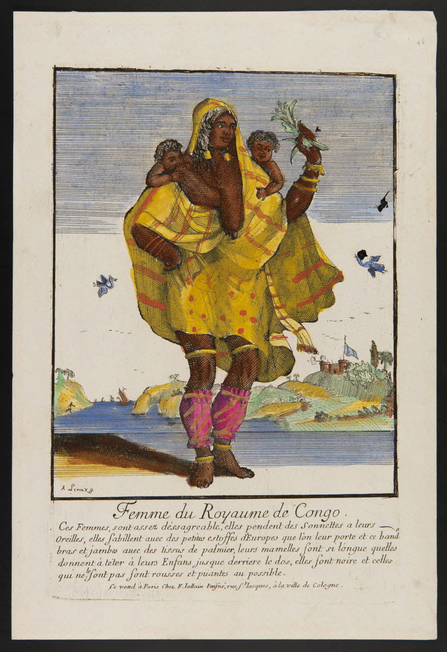 Jollain François ; Leroux A. imagerie ancienne Femme du Royaume du Congo. Paris 1685-1723 1947.22.13 Photo