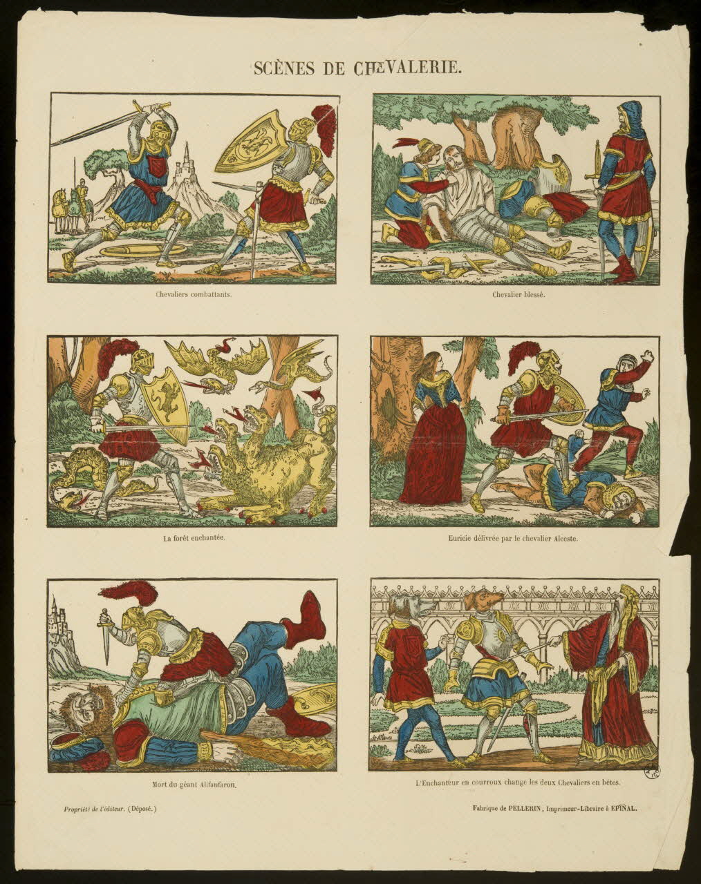 imagerie ancienne SCENES DE CHEVALERIE. 1947.22.136 Photo