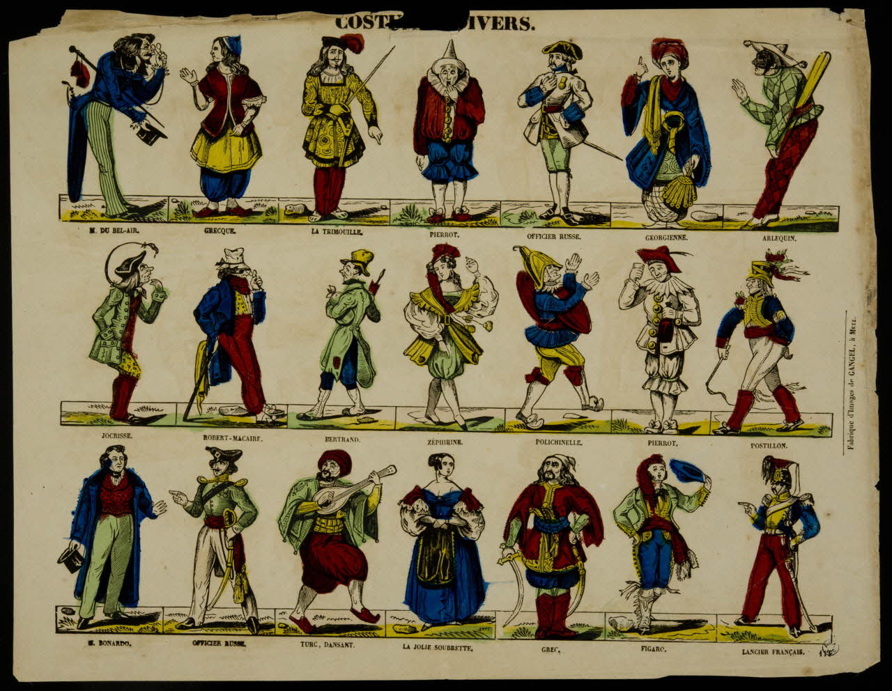 Charles Nicolas Gangel imagerie ancienne COSTUMES DIVERS. Metz 1852-1858 1947.22.138 Photo