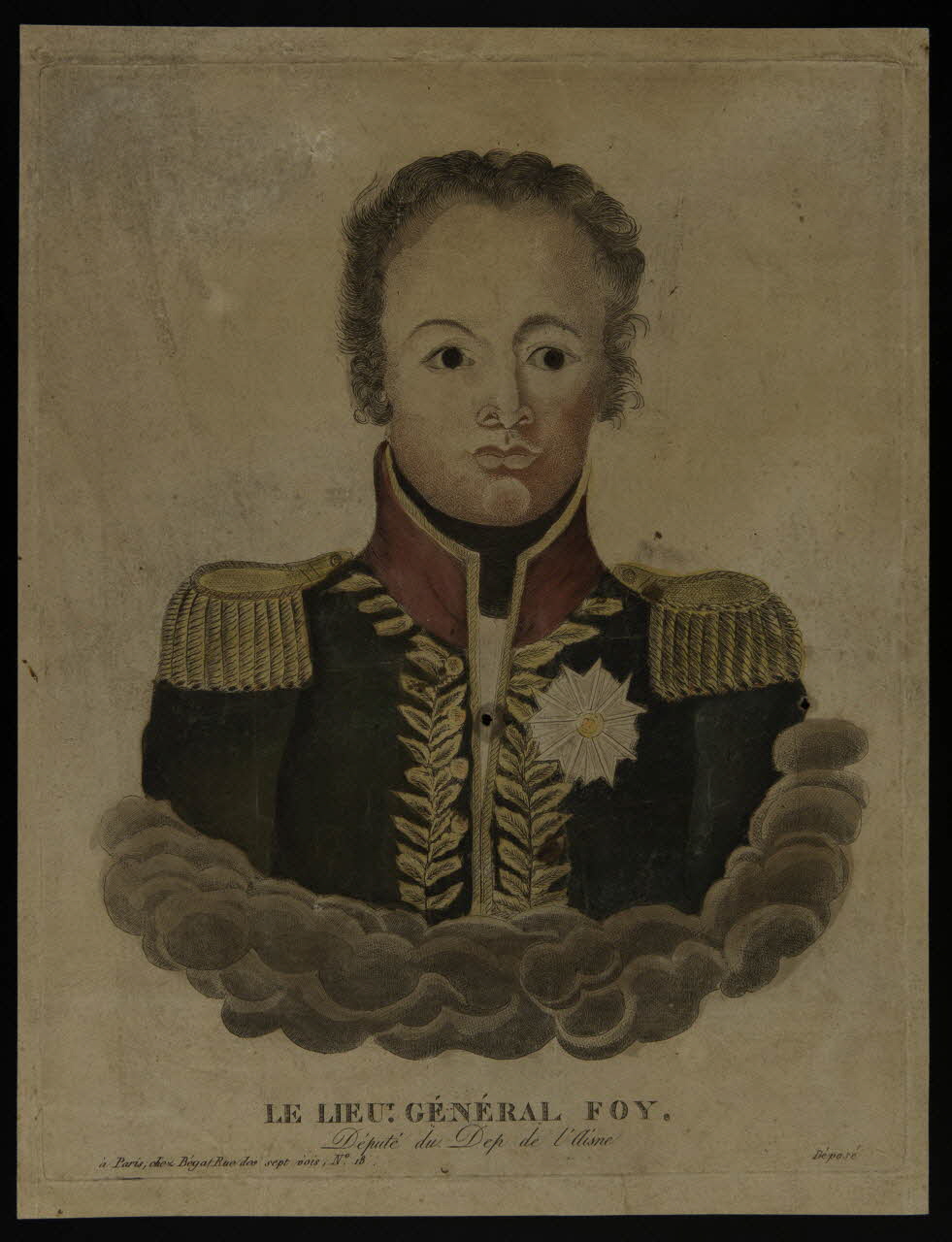 Bégat imagerie ancienne LE LIEUT. GENERAL FOY  Député du Dep de l'Aisne Paris 1814-1824 1947.22.14 Photo