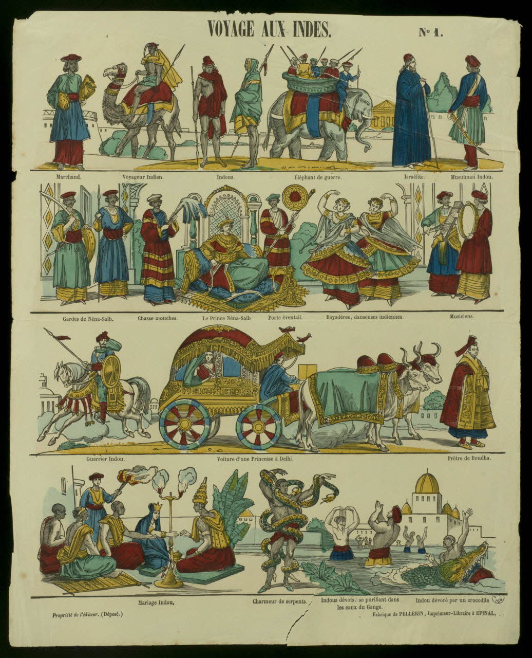 Pellerin imagerie ancienne VOYAGE AUX INDES. Lorraine, France 1858 1947.22.151 Photo