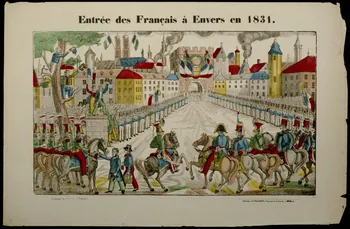 Pellerin imagerie ancienne Entrée des Français à Envers en 1831. Lorraine, France 1831 1947.22.205 Photo