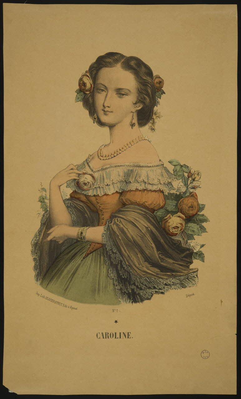 Charles Olivier-Pinot estampe CAROLINE. Lorraine, France 1875-1888 1947.22.35 Photo