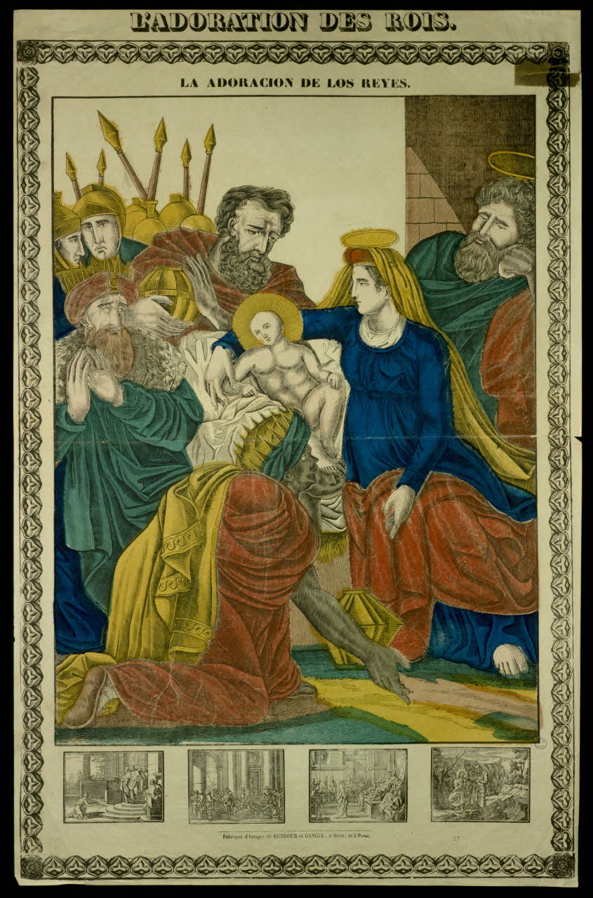 Dembour et Gangel imagerie ancienne L'ADORATION DES ROIS. Metz 1840-1852 1947.22.56 Photo