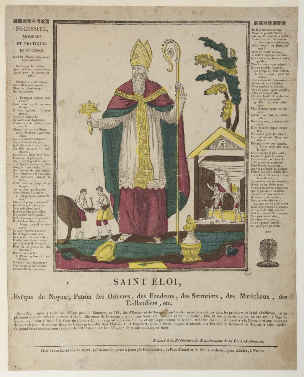 Roiné veuve ; Philibert Roiné imagerie ancienne SAINT ELOI Nantes 1826-1834 1947.22.62 Photo