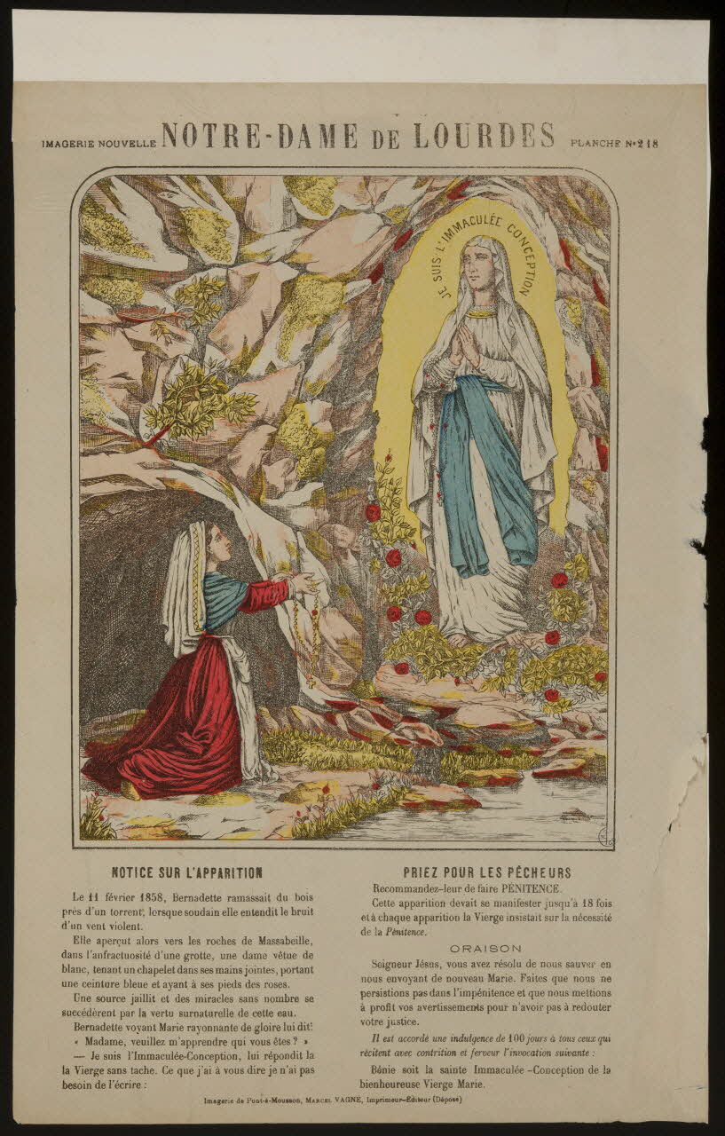 estampe NOTRE DAME DE LOURDES 1947.22.73 Photo