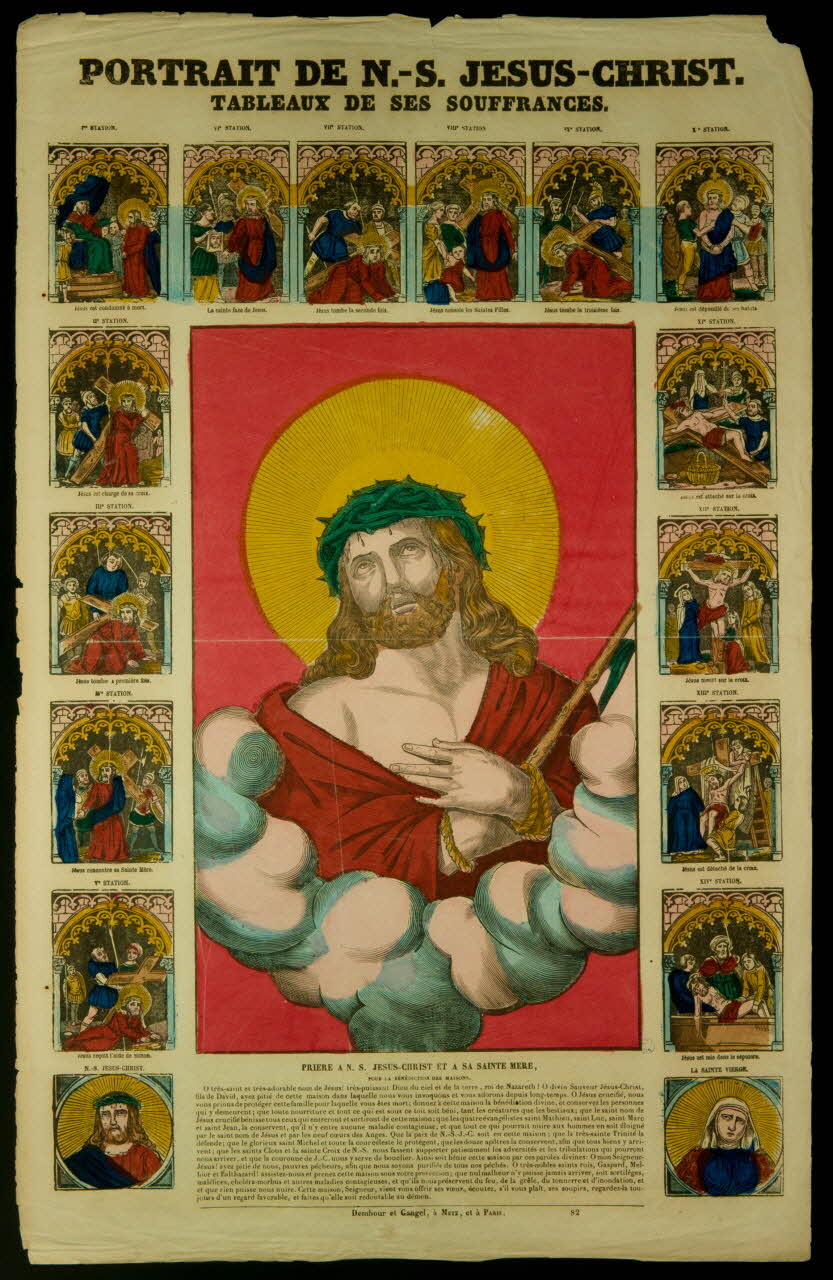 Dembour et Gangel estampe PORTRAIT DE N.-S. JESUS-CHRIST.  TABLEAUX DE SES SOUFFRANCES. Metz 1840-1852 1947.22.78 Photo
